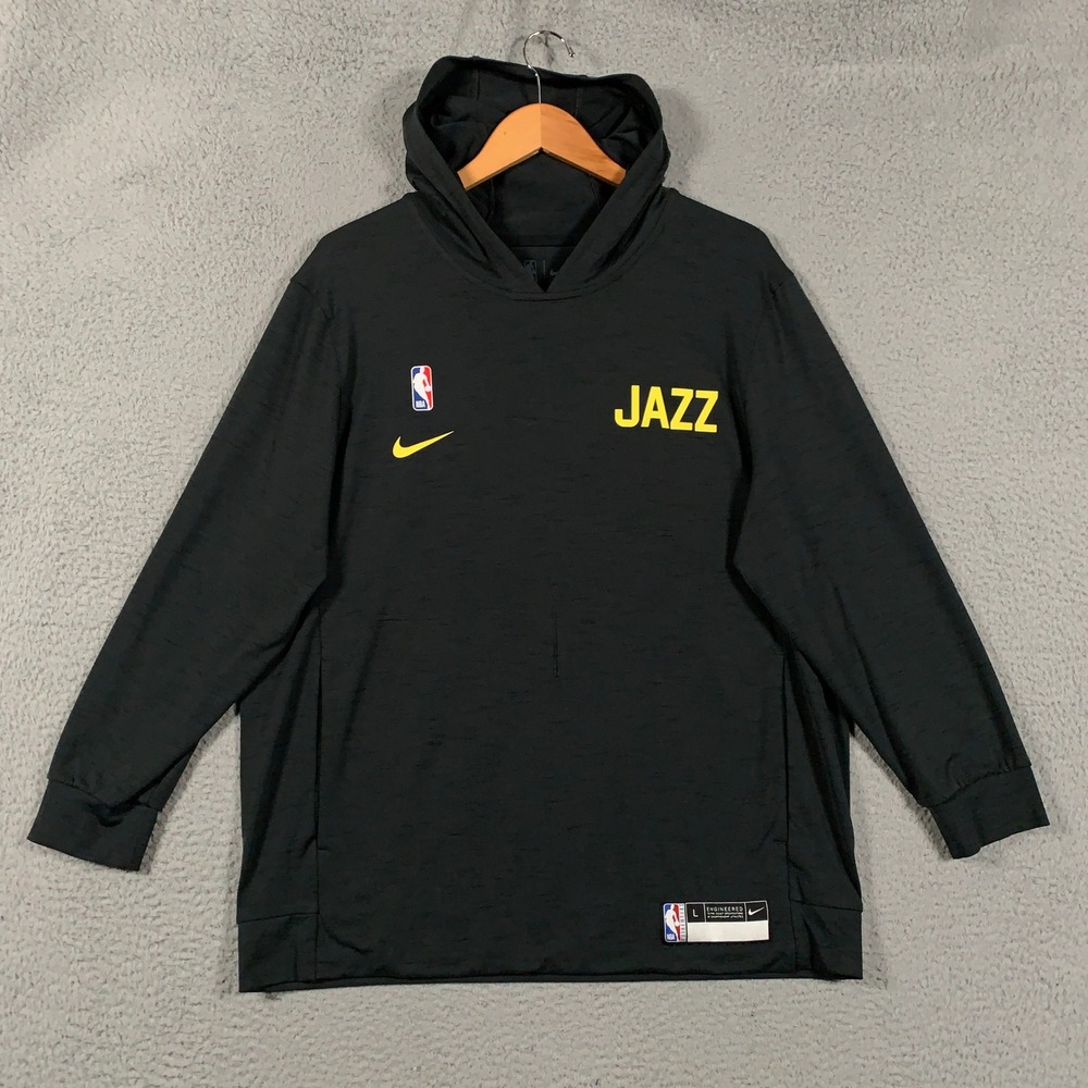 Nike Utah Jazz Spotlight On-Court Hoodie Men's Large L Black NBA Team Issued